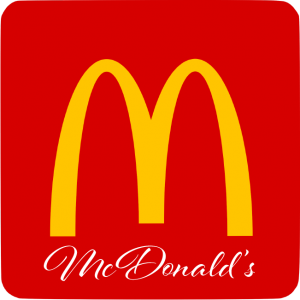 the classic "McDonald's" logo but with a fancy script font